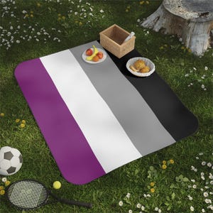 Asexual Pride Flagge Picknickdecke - LGBTQ+ Pride Outdoor Decke, Ace Flagge Strandmatte, nicht binäre Camping Ausrüstung, LGBTQ Picknickdecke