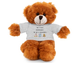 Funny Stuffed Animals with Tee for Adults - Cute Plushie, Humorous Toy, Unique Gift, Joke Present, Hilarious Decor