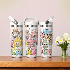 Monster Doll Tumbler: 30oz Stainless Steel Flip Straw Cup