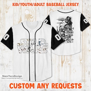 Personalized Disney Star Wars Baseball Jersey, Star Wars Jersey Shirt, Darth Vader Baseball Shirt, Galaxy&#39;s Edge Shirt, Disneyland Jersey