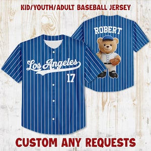 Custom Name Bear Baseball Jersey: Personalized Team Jersey