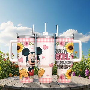 Disney Mickey Mouse Tumbler 40oz, Just A Girl Who Loves Mickey Tumbler, Disney Gift for Girl
