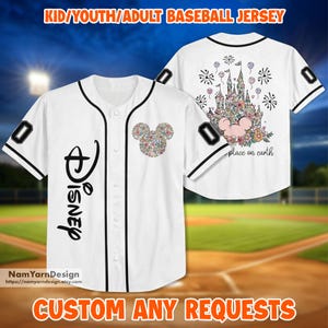 Personalized Custom Disney Baseball Jersey Team Disneyland, Personalized Collection Jersey, Disney Jersey, Custom Name Disney Jersey