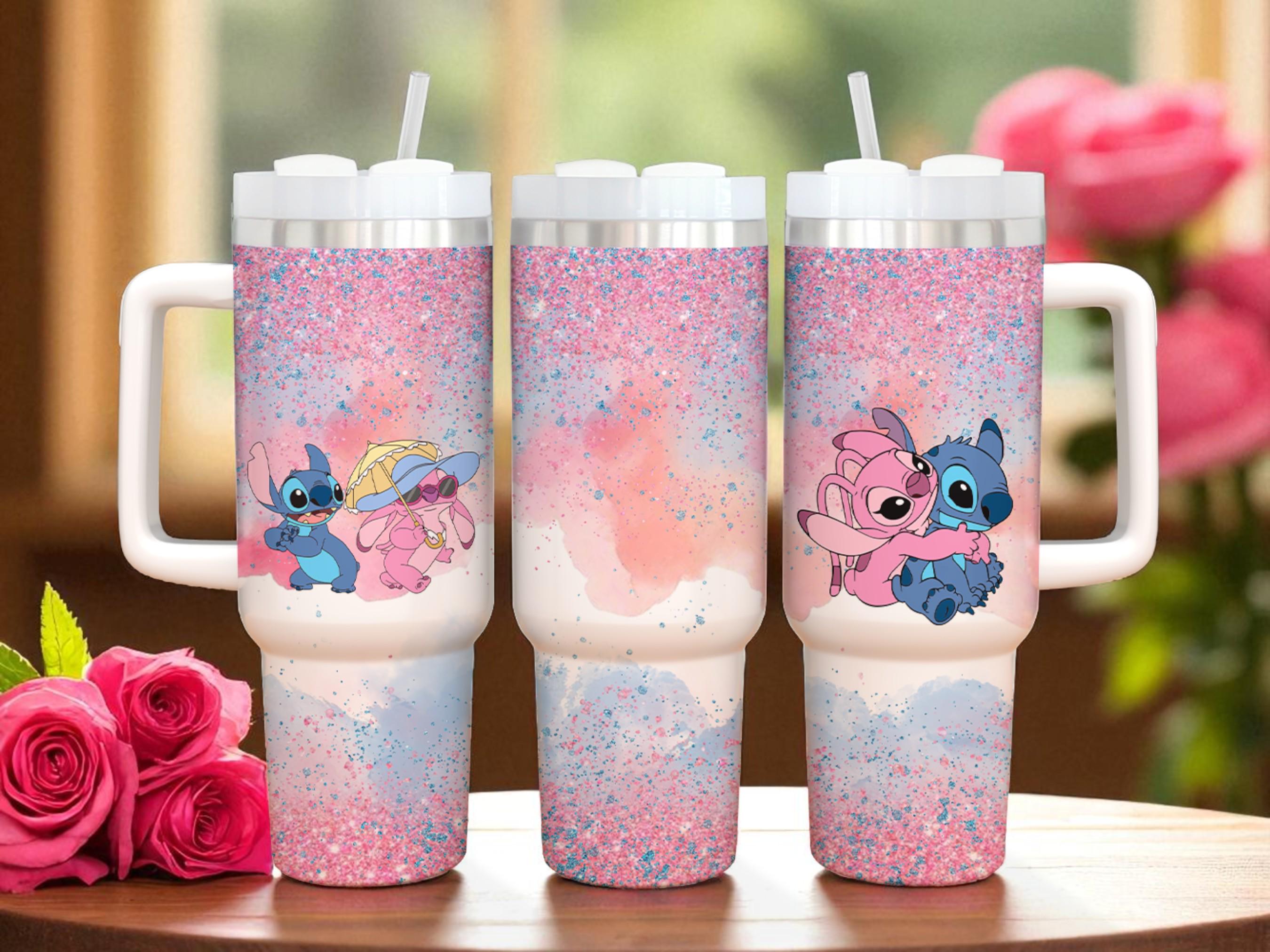 Discover Couple Disney Stitch Tumbler 40oz, Stitch and Angel Vacation Trip Tumbler