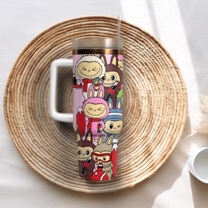 Bunny & Monster Doll Tumbler with Handle - 40oz Stainless Steel