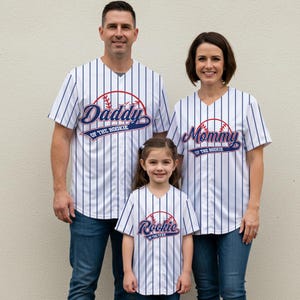Custom Baseball Jersey: Mommy Daddy Rookie of The Year Matching Family Shirt