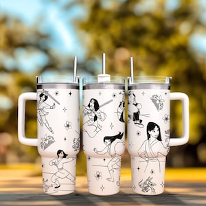 Mulan Tumbler: Laser Engraved Chinese Princess 40oz Stainless Steel