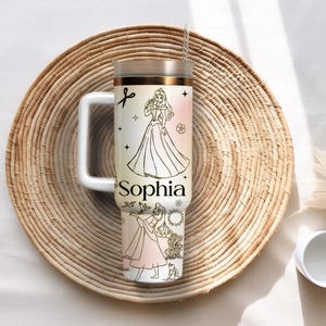Personalized Name Disney Princess Tumbler 40oz, Princess Snow White tumbler, Princess Engraved Tumbler 40oz