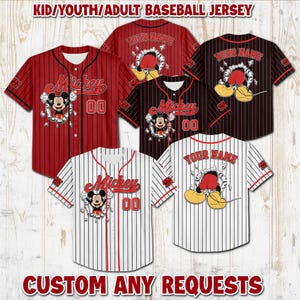 Personalized Mickey Mouse Baseball Jersey: Custom Name & Number