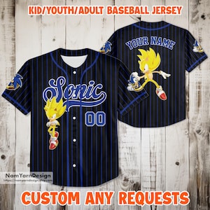 Personalized Sonic Baseball Jersey: Custom Name & Number