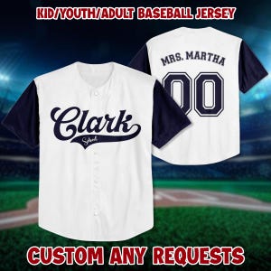Personalized Teacher Baseball Jersey: School Team Shirt, Sporty Style