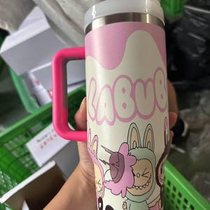 Limited Edition Monster Doll Tumbler 40oz - Viral Collab, Monster Doll 40oz Cup, Labubu Inspired, Perfect for Friend Gift Idea