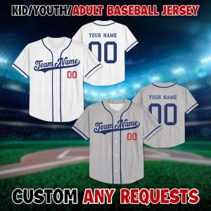 Custom LA Baseball Jersey, Gift For Baseball Fans, Custom Number Baseball Team jersey, Kids Youths Adults Jersey, Birthday Gift