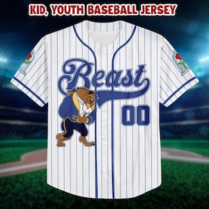 Personalized Disney Beast Baseball Jersey, Kids, Youth, Adult Baseball Jersey, Disney Princess Baseball Jersey Outfits