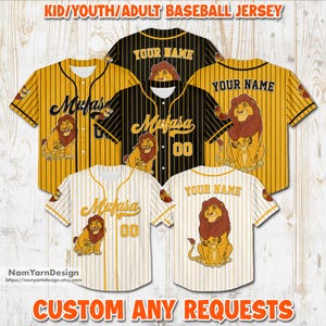 Personalized Lion King Mufasa Baseball Jersey - Disneyland Team Jersey
