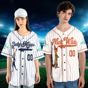 Personalized Zootopia Nick Wilde and Judy Hopps Jersey, Disney Couple Inspired Clothing, Disney  Birthday Gift, Disneyland Zootopia Jersey