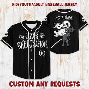 Personalized Pumpkin King Black Baseball Jersey, Nightmare Before Basketball Jersey Shirt Gift, Birthday Jersey, Cute Ghost Halloween shirt