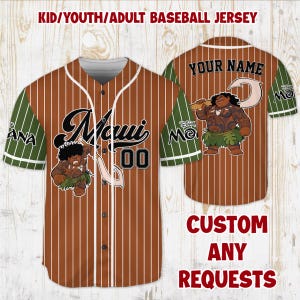 Custom Disney Maui Demi Jersey, Custom Name Kid Youth Adult Disney Baseball Jersey, Disney Princess Matching Outfit Disney Girl Trip