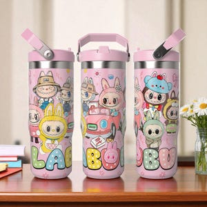 Monster Doll Tumbler: 30oz Stainless Steel Flip Straw Cup