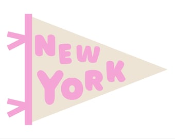 Impresión digital del cartel del banderín vintage de la ciudad de Nueva York