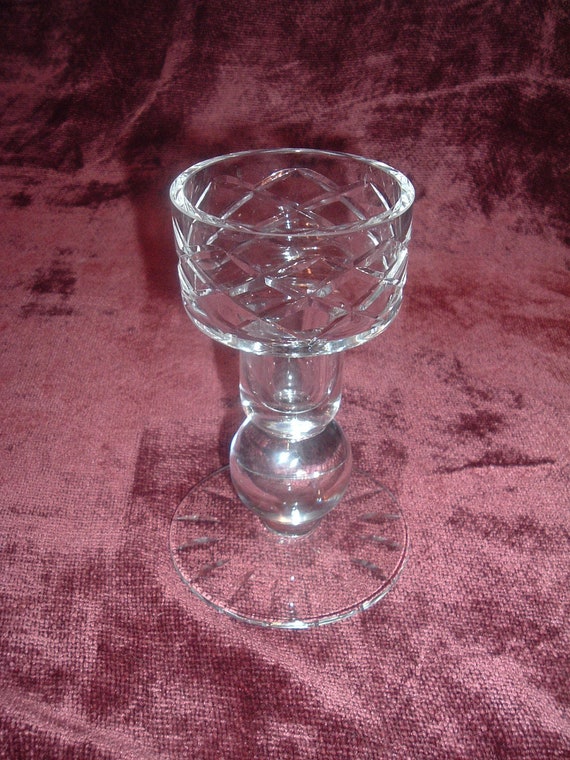 vintage diamond cut crystal candle holder Etsy