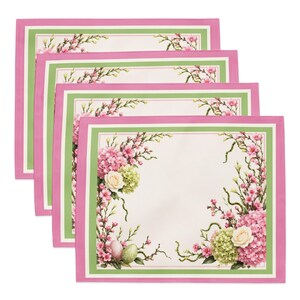 Easter Eggs Floral Design Placemat Set (Set of 4)