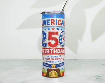 Children's 250th America's Birthday Design Stainless Steel Tumbler