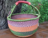 African basket - Large market basket - Bolga basket - farmers market basket - Picnic basket - garden basket - handwoven grass basket