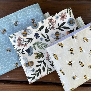 Reusable sandwich bags Reusable snack bag Reusable bags set Zero waste lunch bags Sandwich and/or snack bags Save the bees image 7