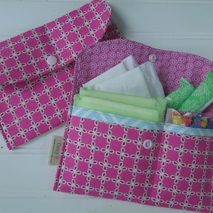 Privacy pouch - Sanitary pad holder - Feminine hygiene pouch  - Discrete pouch -  Two sizes  -  Pantiliners case - Pinwheels