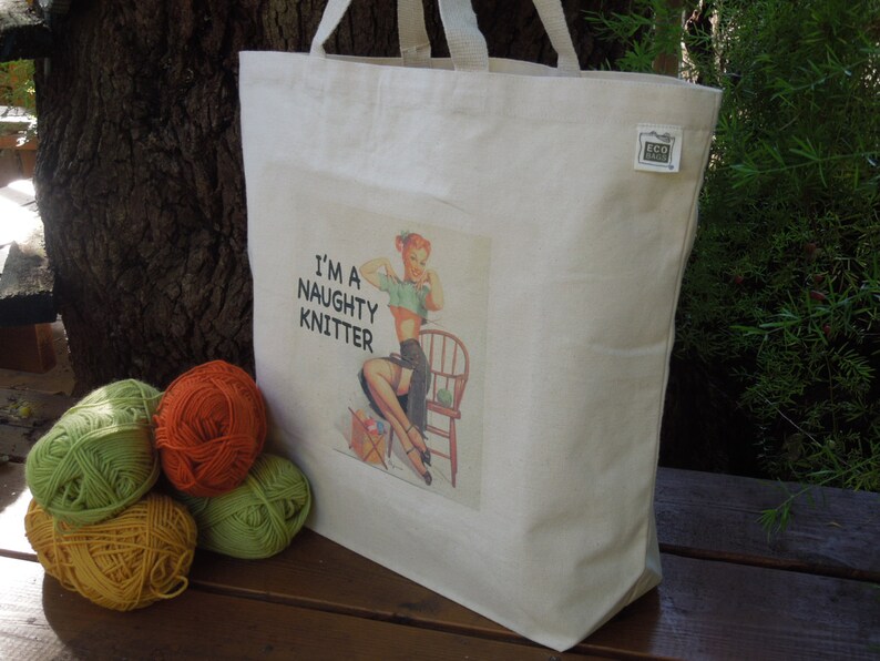 Large Canvas Knitting Bag Large and Small Canvas Bags Etsy