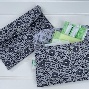 Privacy pouch - Sanitary pad holder - Sanitary pouch - Tampons holder - Pantiliners case - Discrete pouch- phone/ear pods pouch - Flowers