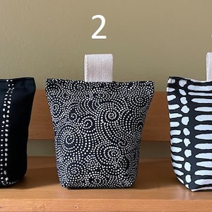 Door stopper - fabric door stopper - decorative door stopper - filled door stopper - indoor/outdoor stoppers - door wedge - Black and white