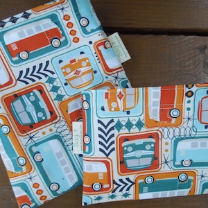 Reusable sandwich bags - Reusable snack bag - Gender neutral sandwich bags - Zero waste lunch bags - Unisex sandwich bag - Another VW bus