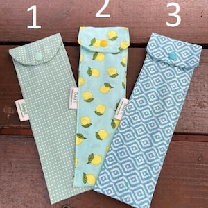 Cutlery carrying pouch  - Picnic cutlery case - Flatware pouch - Regular size cutlery pouch - Straws, chopsticks, cutlery case - Utensils