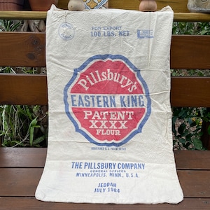 Vintage cotton flour sacks Old fashioned flour sack Original flour sacks Cotton flour sack Pillsbury, Gold Medal , King of Gold image 7