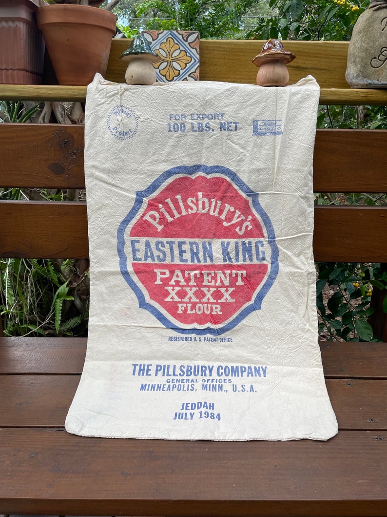 Vintage cotton flour sacks Old fashioned flour sack Original flour sacks Cotton flour sack Pillsbury, Gold Medal , King of Gold image 7