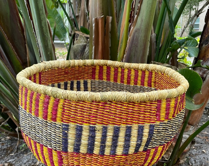 African Basket Large Storage Basket Bolga Basket Floor Basket Picnic