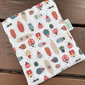 Reusable sandwich bags - Reusable snack bag - Reusable bags set -  Zero waste lunch bags -  Reusable sandwich and/or snack bags - Cute bugs