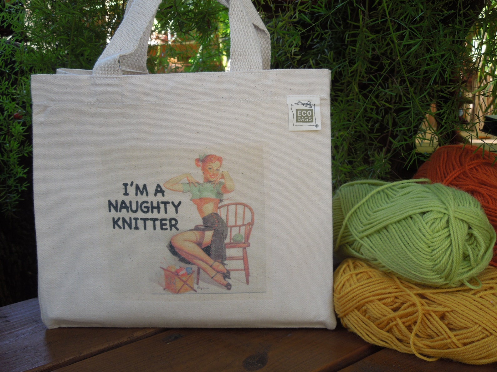 Large Canvas Knitting Bag Large and Small Canvas Bags Etsy