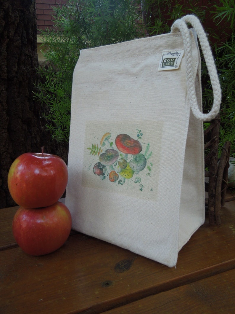 Canvas lunch bag  Recycled cotton lunch bag  Picnic lunch image 0