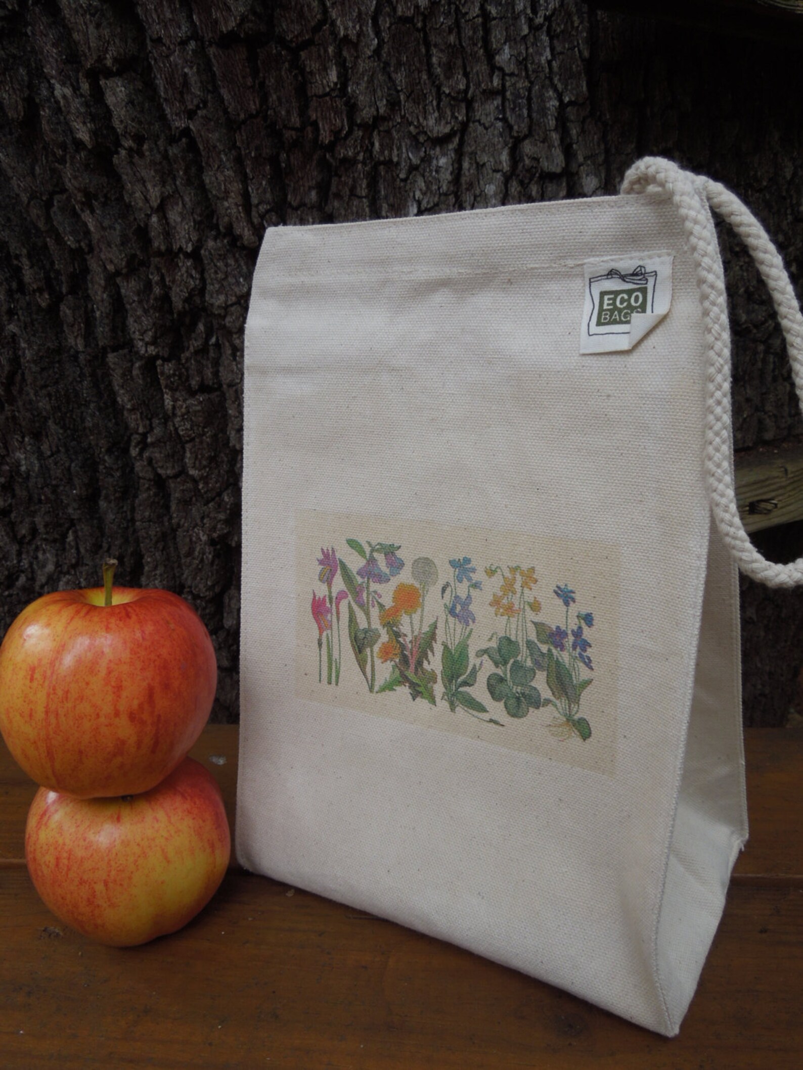 Recycled Cotton Lunch Bag Canvas Lunch Bag Picnic Lunch Etsy
