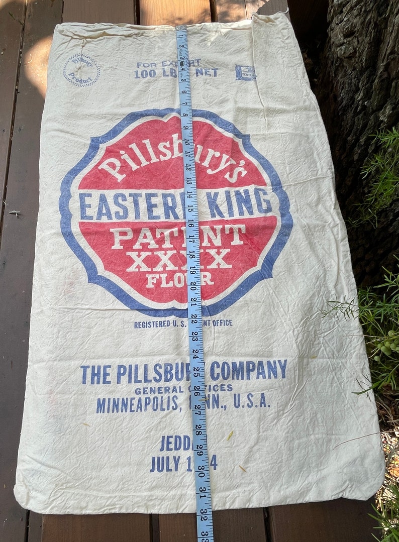 Vintage cotton flour sacks Old fashioned flour sack Original flour sacks Cotton flour sack Pillsbury, Gold Medal , King of Gold image 4