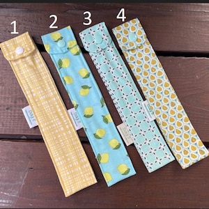 Straws carrying pouch - Reusable stainless steel straws  zero waste case- metal straw and brush pouch- eco friendly - Gender neutral