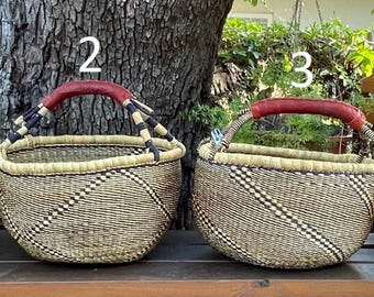 African basket - Large market basket - Bolga basket - farmers market basket - Picnic basket -  fairly traded basket - harvest basket