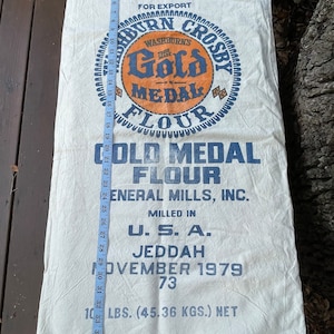 Vintage cotton flour sacks Old fashioned flour sack Original flour sacks Cotton flour sack Pillsbury, Gold Medal , King of Gold image 3