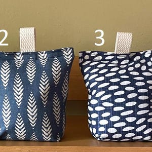 Door stopper - fabric door stopper - decorative door stopper - filled door stopper - indoor door stopper - door wedge - door stop -  Blues