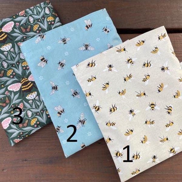 Reusable sandwich bags - Reusable snack bag - Reusable bags set -  Zero waste lunch bags -  Sandwich and/or snack bags - Save the bees
