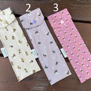 Cutlery carrying pouch  - Picnic cutlery case - Flatware pouch - Regular size cutlery pouch - Straws, chopsticks, cutlery case - Utensils