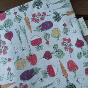 Reusable sandwich bag - Reusable snack bag - Fabric sandwich bags -  Eco lunch bags - Zero waste lunch bags-Sandwich bags-Home grown veggies